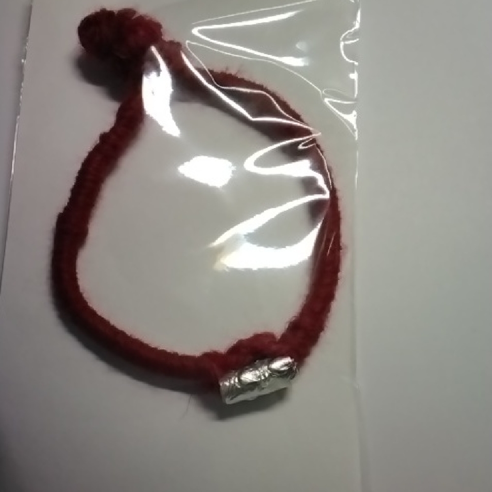 Lorena Espinoza Design Red Bracelet with Silver Detail